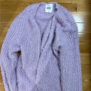 &merci Lavender Cozy Fuzzy Open Cardigan